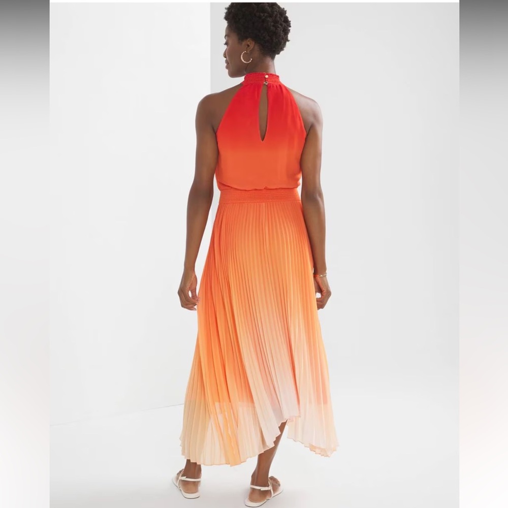 White House Black Market Orange Ombre Midi Dress - Picture 2 of 8